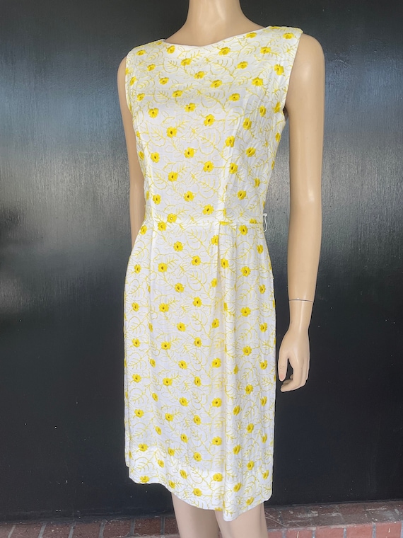 1960s yellow and white Henry Rosenfeld dress - image 1