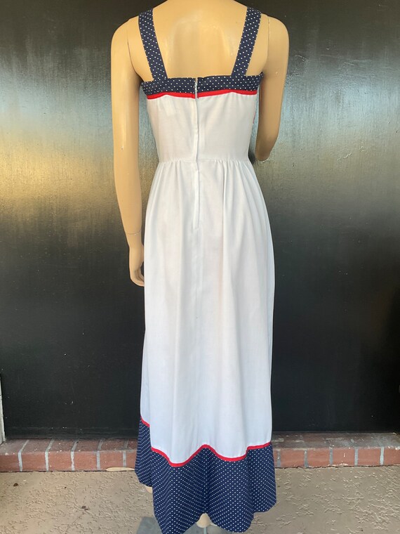 1970s white and blue Applause maxi dress - image 2