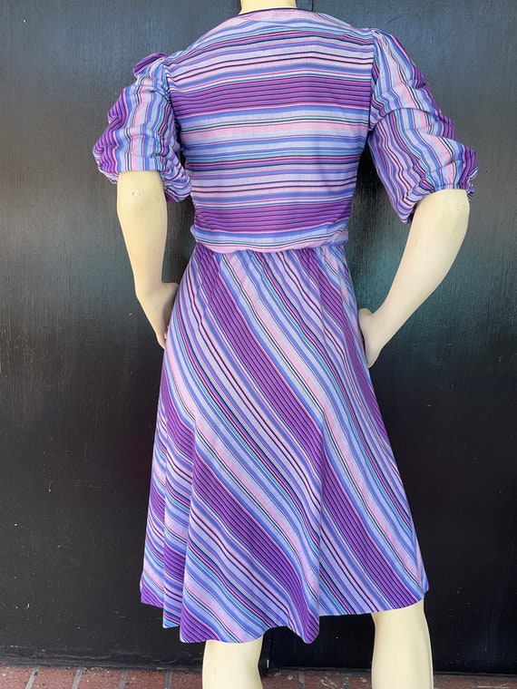 1980s multicolor stripe dress - image 5