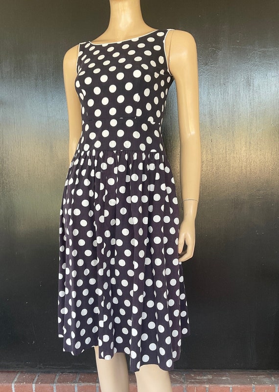 1980s black and white Lanz dress