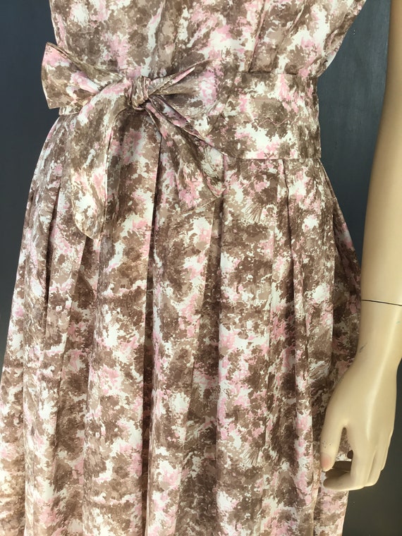 1950s pink and brown dress - image 3