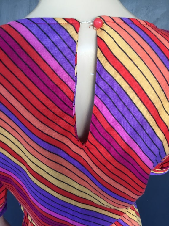 1980s multi color stripe Kara of California pullo… - image 4