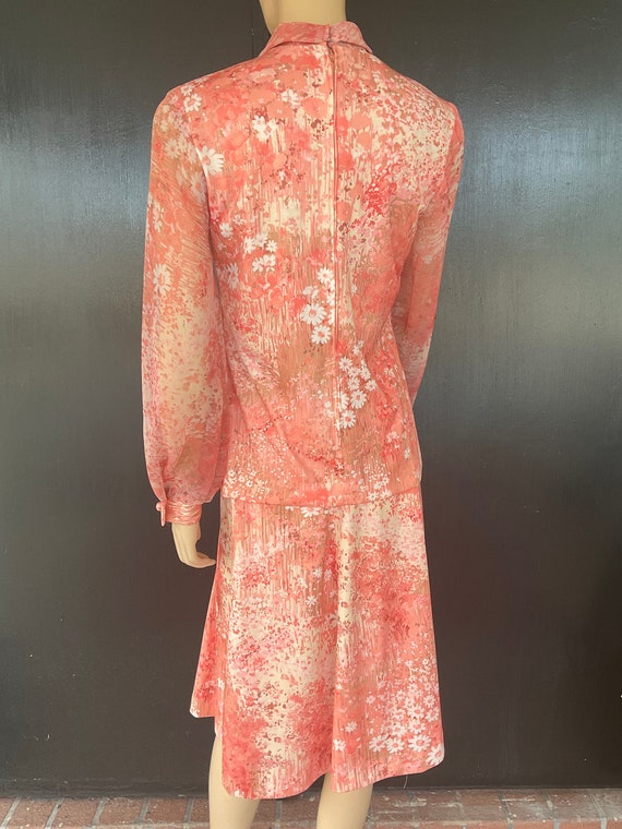 1970s pink and peach dress - image 2