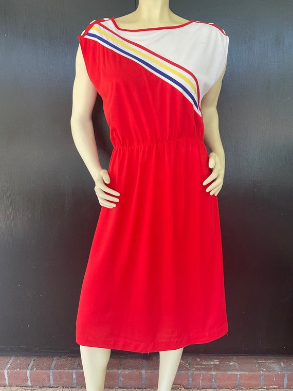 1980s white and red Mari Lynn Fashions dress - image 1