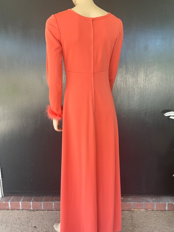 1970s orange maxi dress - image 4