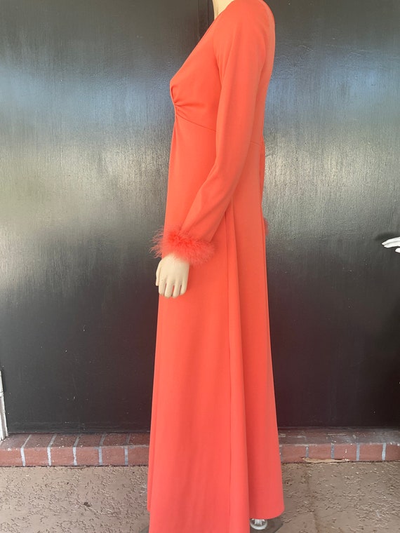 1970s orange maxi dress - image 2