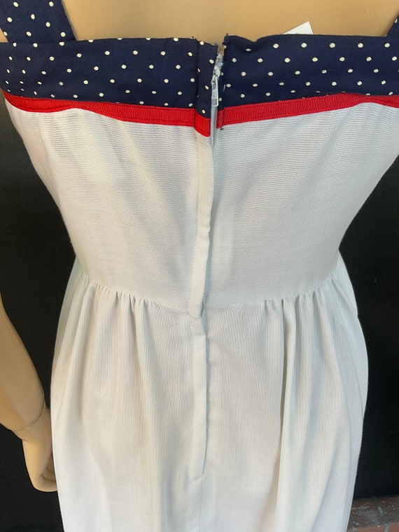 1970s white and blue Applause maxi dress - image 3