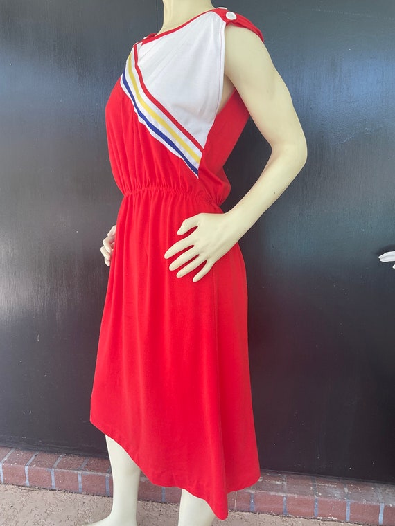 1980s white and red Mari Lynn Fashions dress - image 3