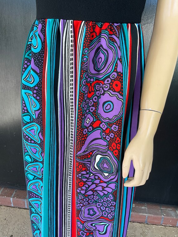 1970s black and multicolored dress - image 6