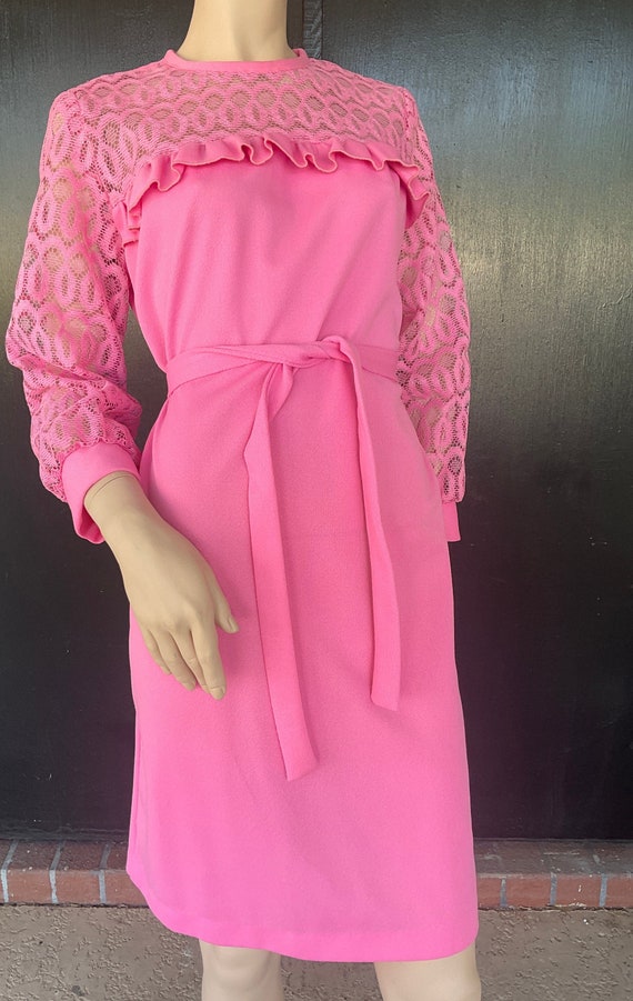 50’s Pink Pencil Shirt Dress by Joan Dell Fashions