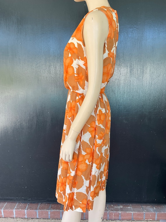 1960s white and orange dress - image 4