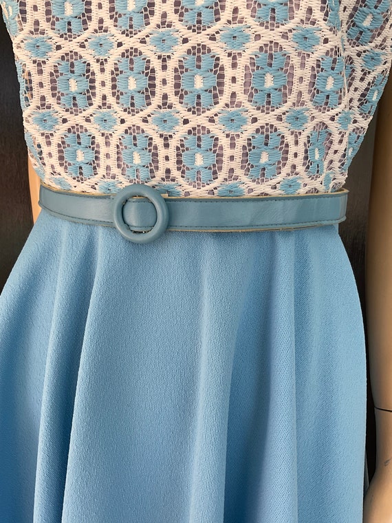 1960s light blue and white dress - image 6