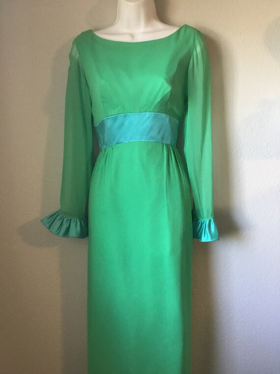 1960s vintage silk chiffon gown