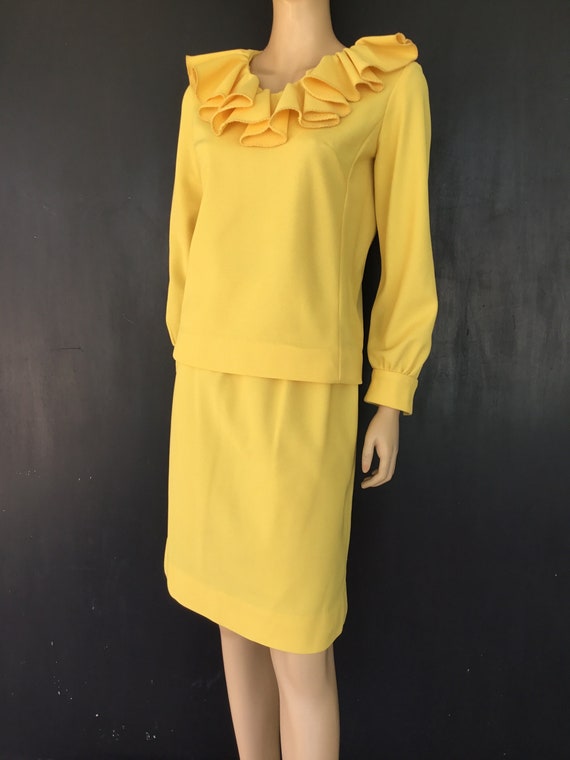 1960s yellow Henri two piece dress