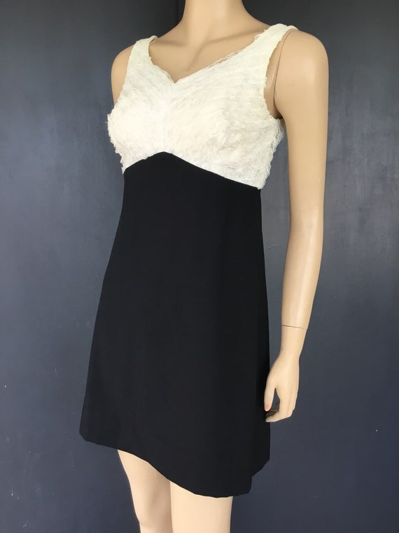 1960s white and black Vicky Vaughn dress