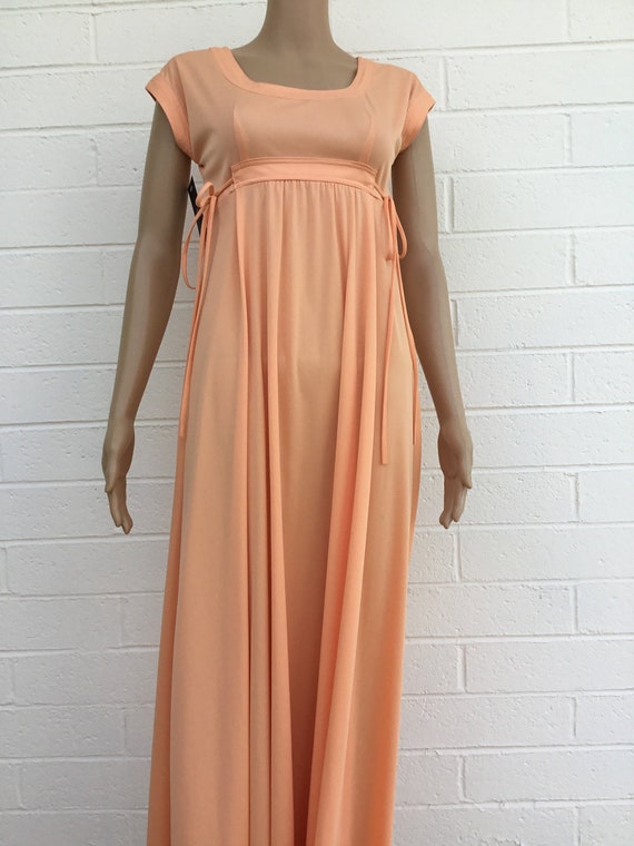 1970s polyester maxi dress