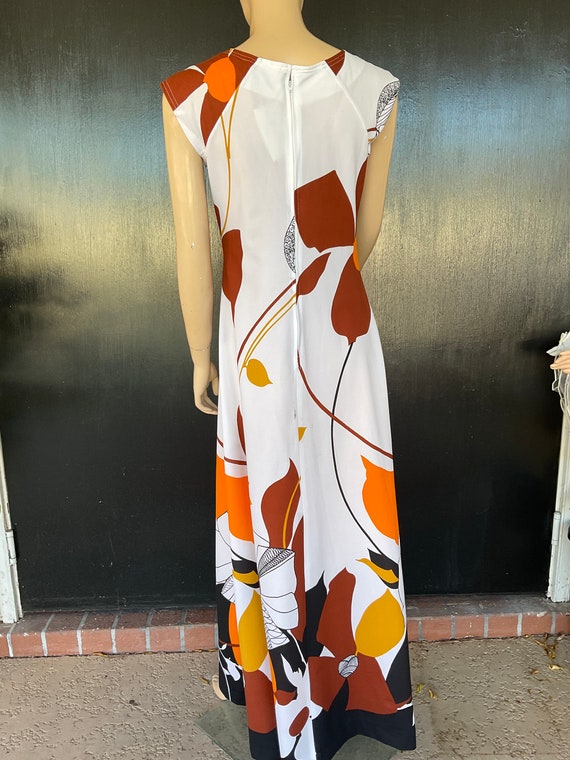 1970s white and orange Malihini dress - image 2