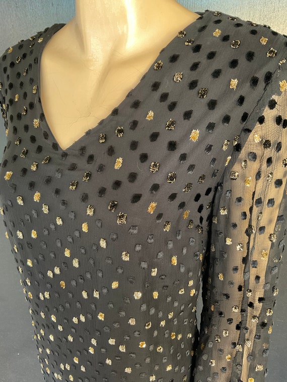 1970s black and gold Nancy Austin dress - image 5