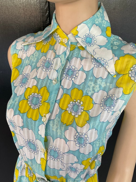 1960s yellow and blue Montgomery Ward dress - image 2