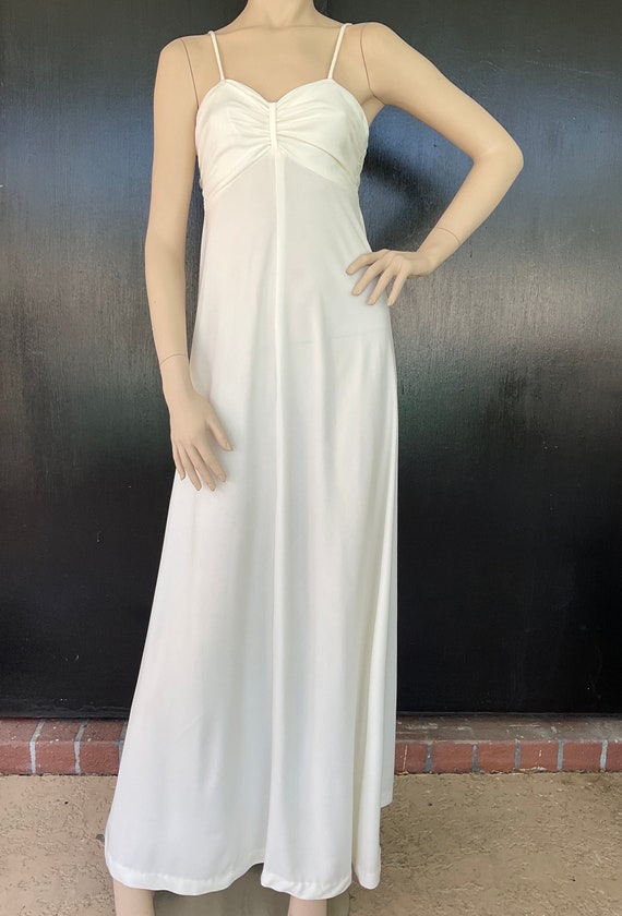 1970s off white maxi dress