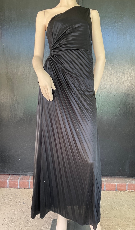1970s black disco dress