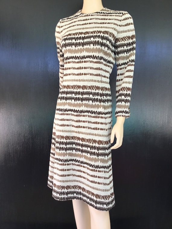 1960s brown and beige Abe Schrader dress