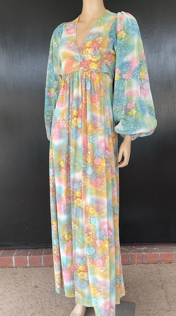 1970s multicolor maxi dress