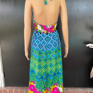 1970s multicolor maxi dress image 4