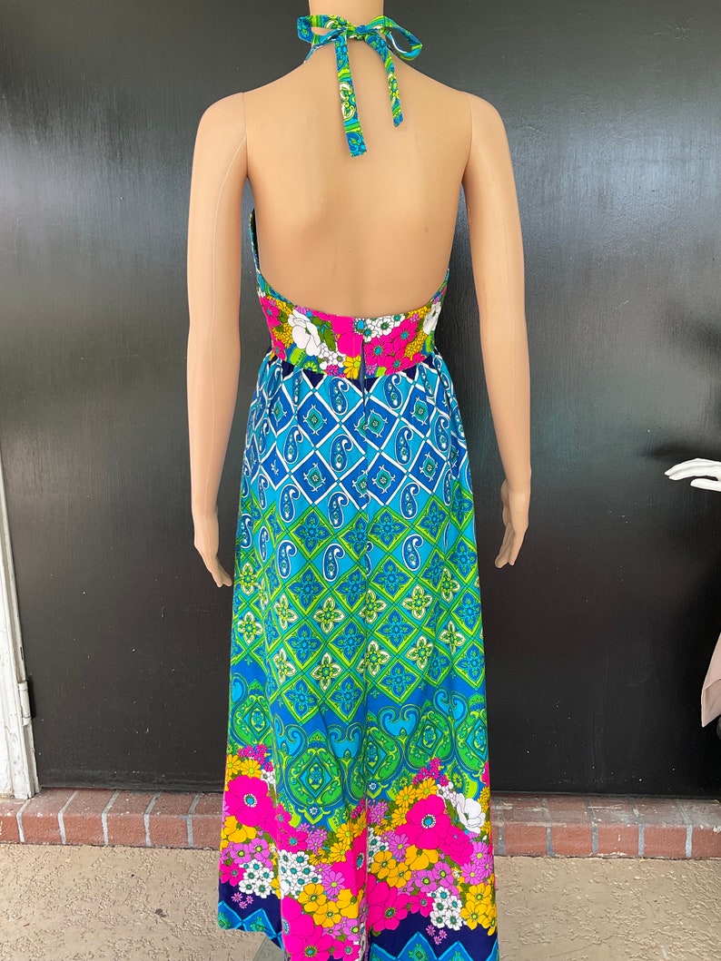 1970s multicolor maxi dress image 4