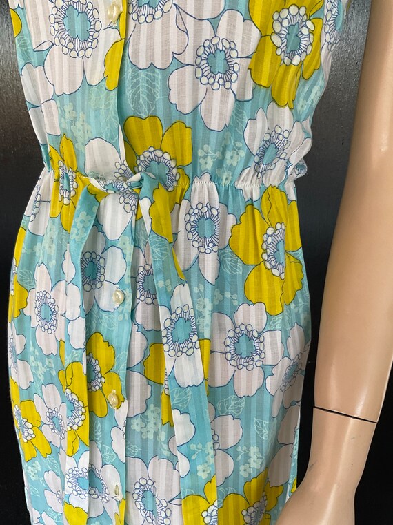 1960s yellow and blue Montgomery Ward dress - image 3