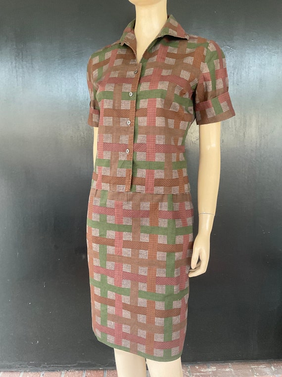 1950s brown and green Bobbie Brooks suit