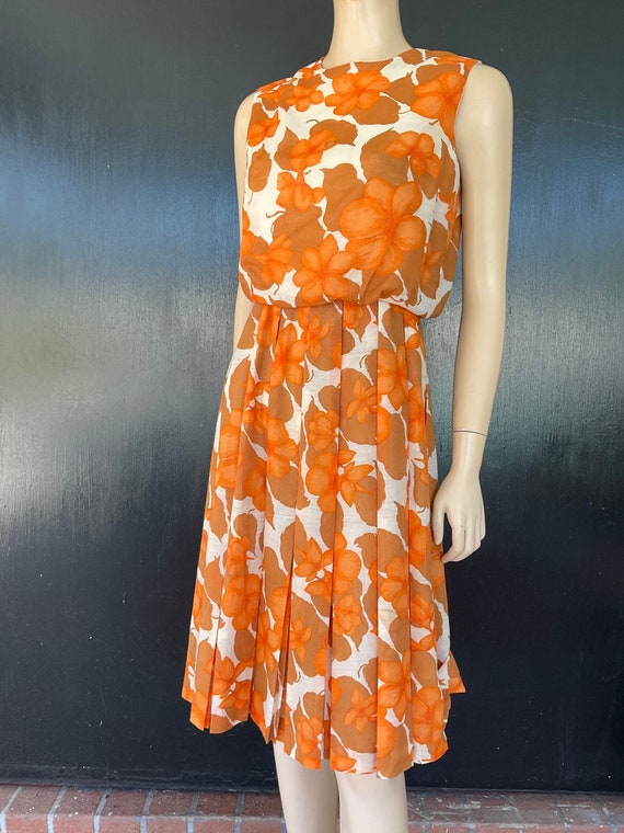 1960s white and orange dress