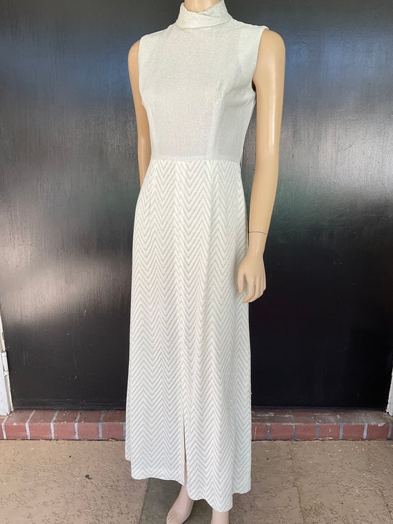 1970s white and silver dress