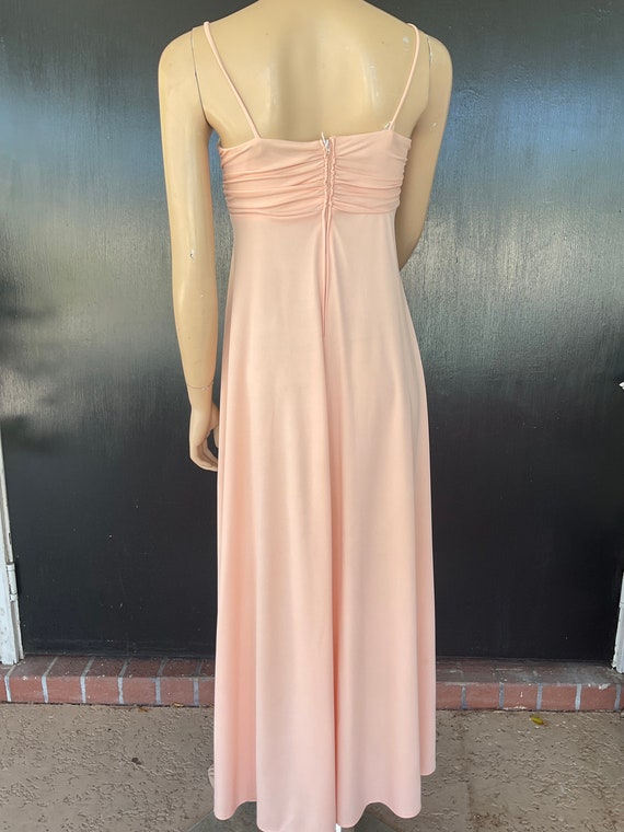 1970s pink maxi dress - image 4