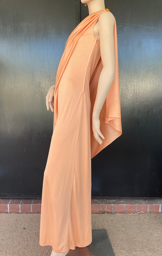 1970s light orange dress - image 5