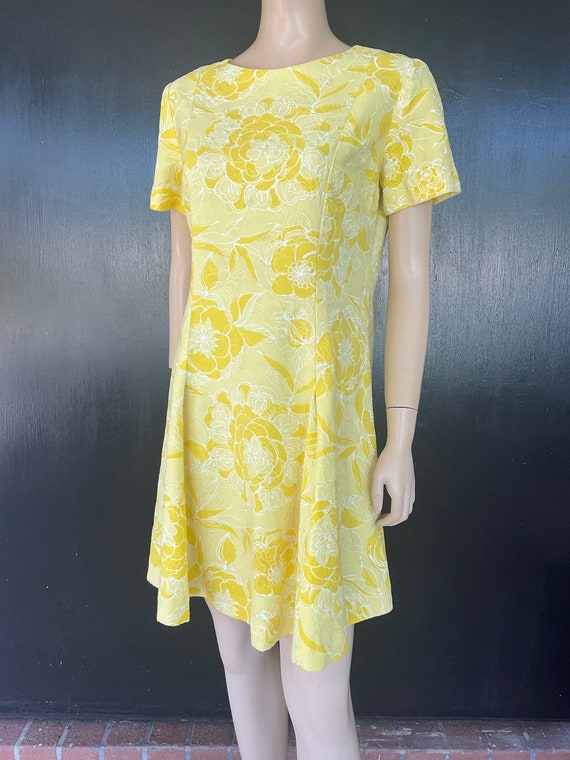 1960s yellow and white dress.