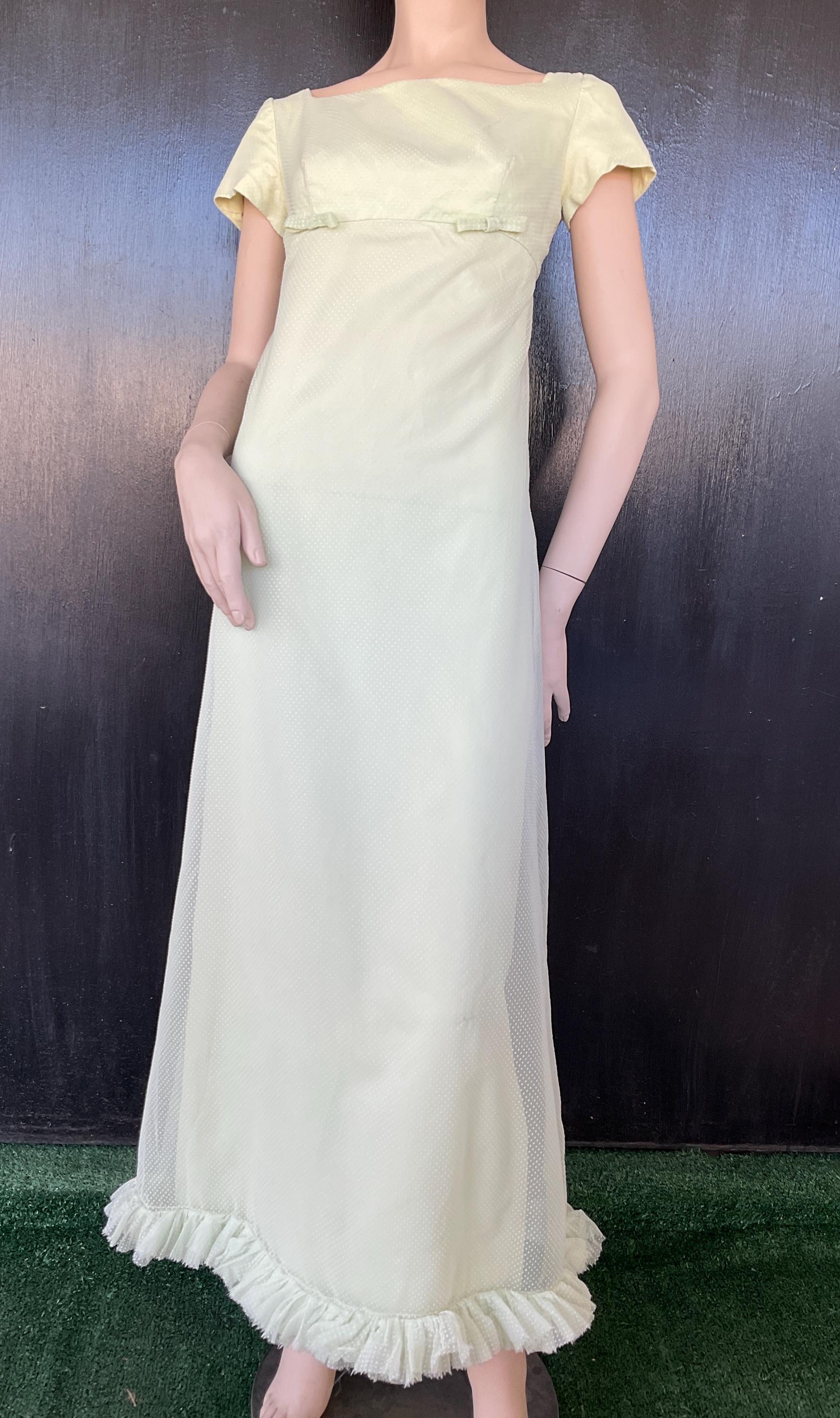 Alden, 1960s Alden’s pale green maxi dress vintage small