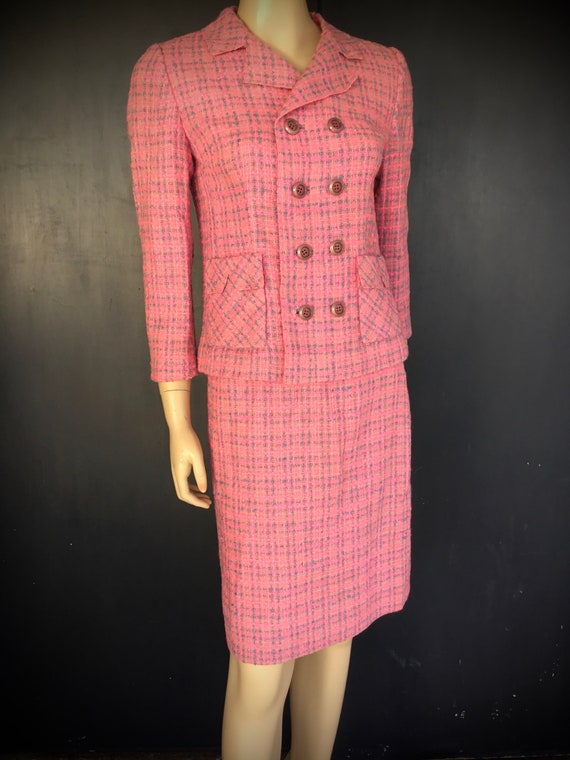 1960s pink wool suit