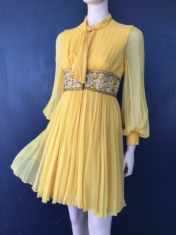 1960s Vintage Mardi Gras NY chiffon dress