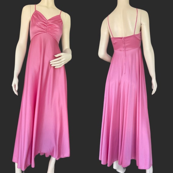 1970s pink maxi dress