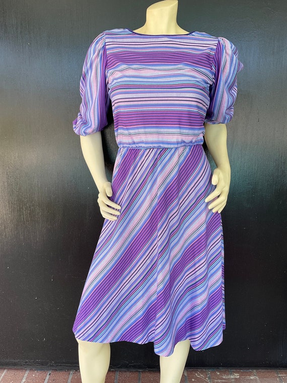 1980s multicolor stripe dress - image 1