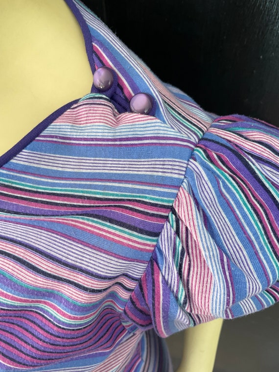 1980s multicolor stripe dress - image 4