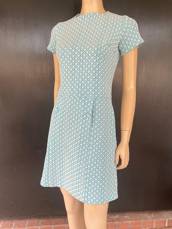 1970s white and blue dress - image 1
