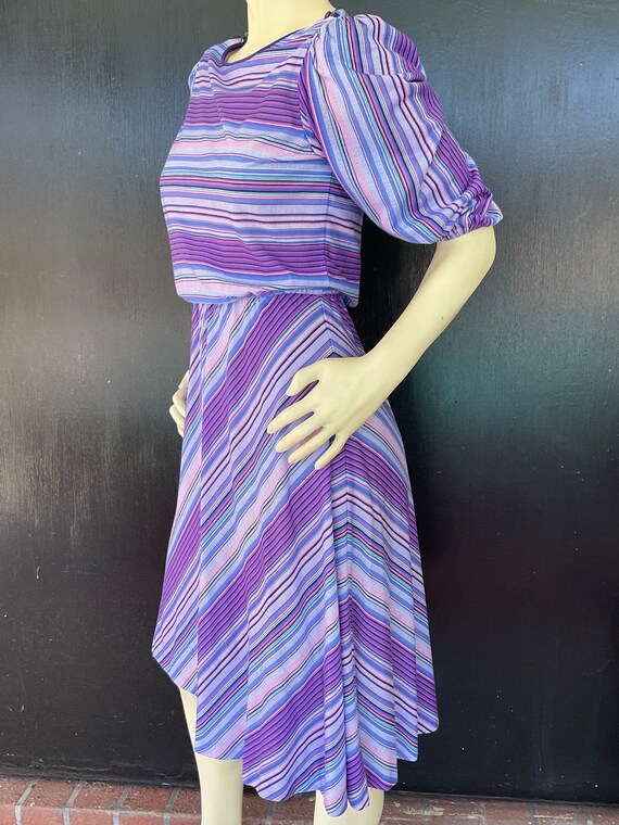 1980s multicolor stripe dress - image 3