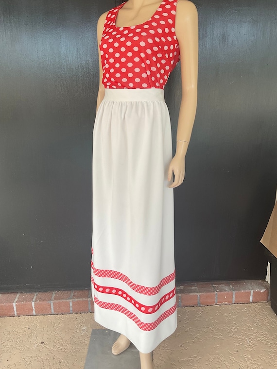 1970s red and white I. Magnin dress