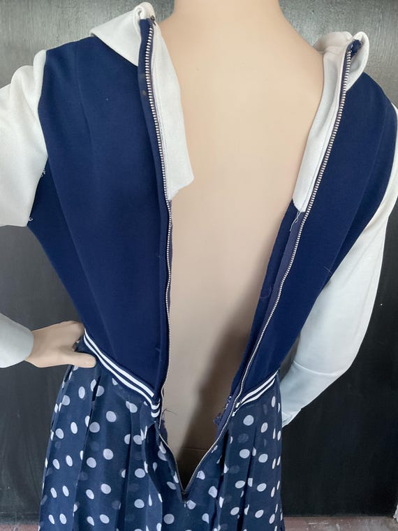 1970s White and blue maxi dress vintage small 1970s White and blue maxi dress vintage small