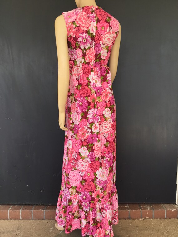 1970s Passport pink floral maxi dress - image 2