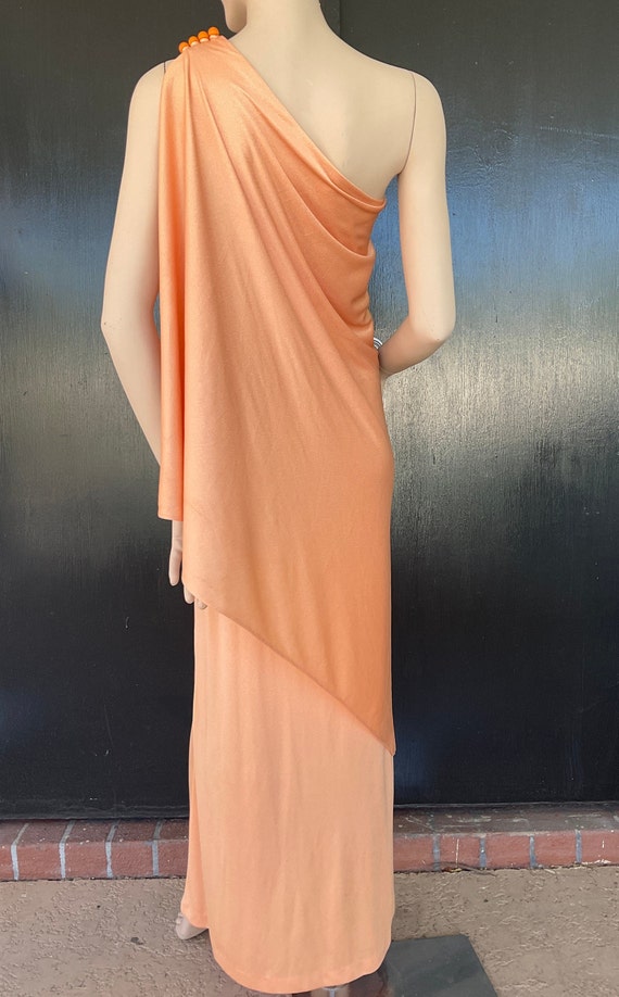 1970s light orange dress - image 3