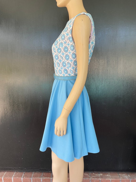 1960s light blue and white dress - image 2