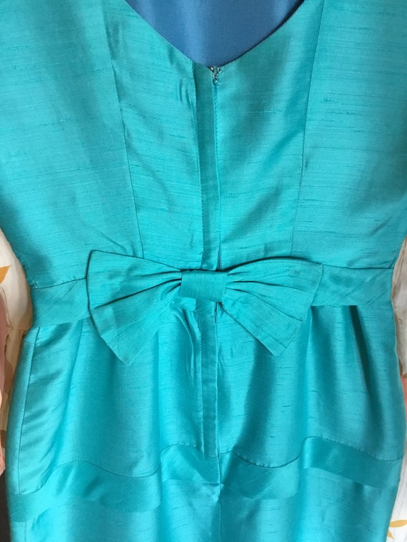 1950s Aqua silk Norma Gini California dress - image 6